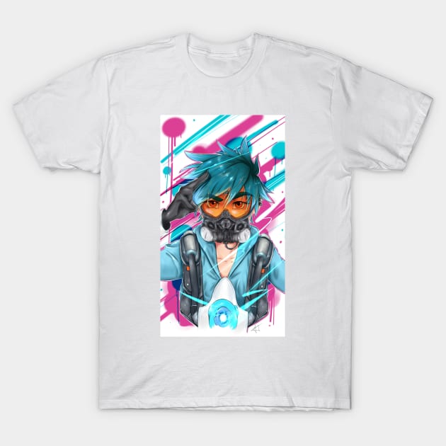 Tracer from Overwatch T-Shirt by inkbender2017